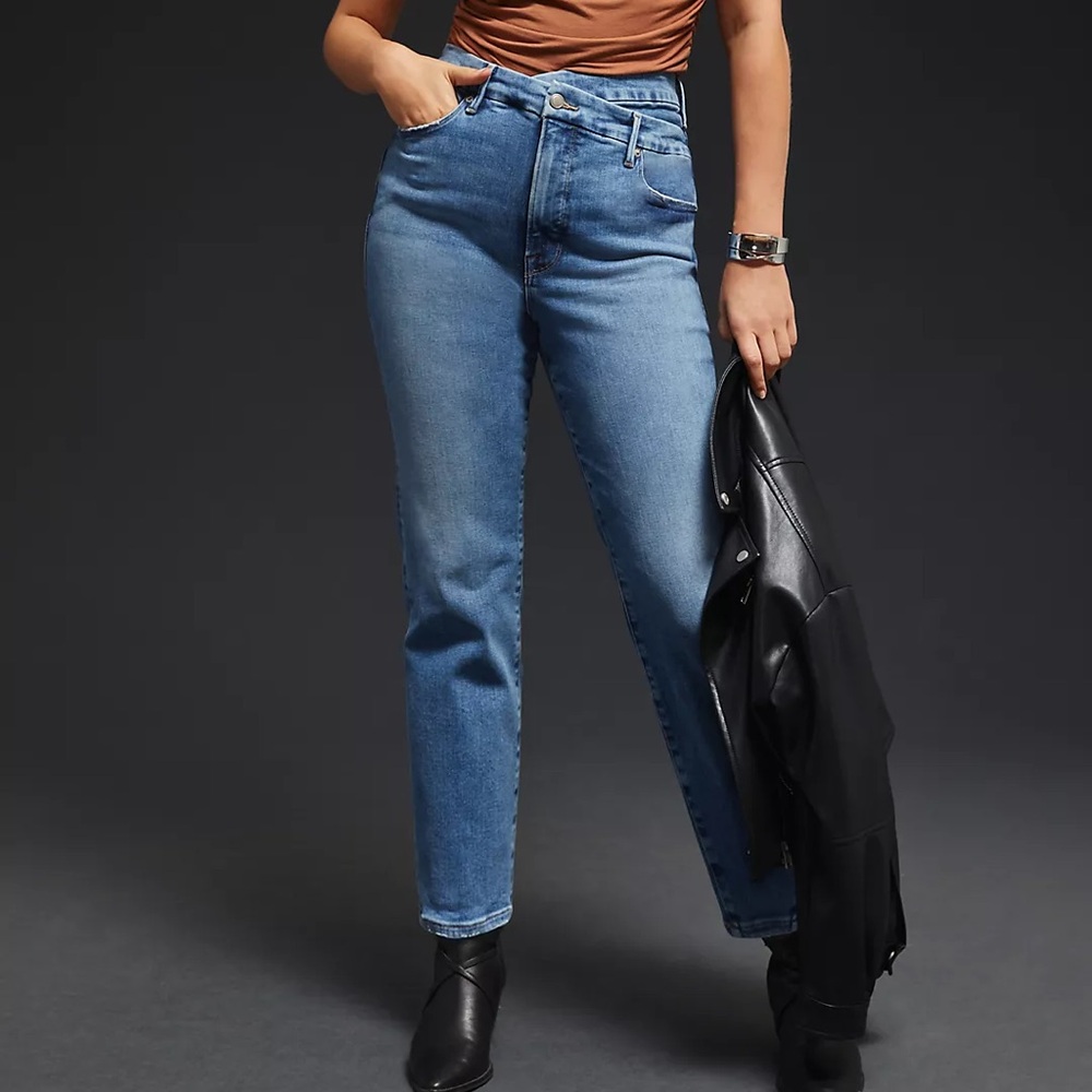 Good American Good Classic Crossover Straight Jeans